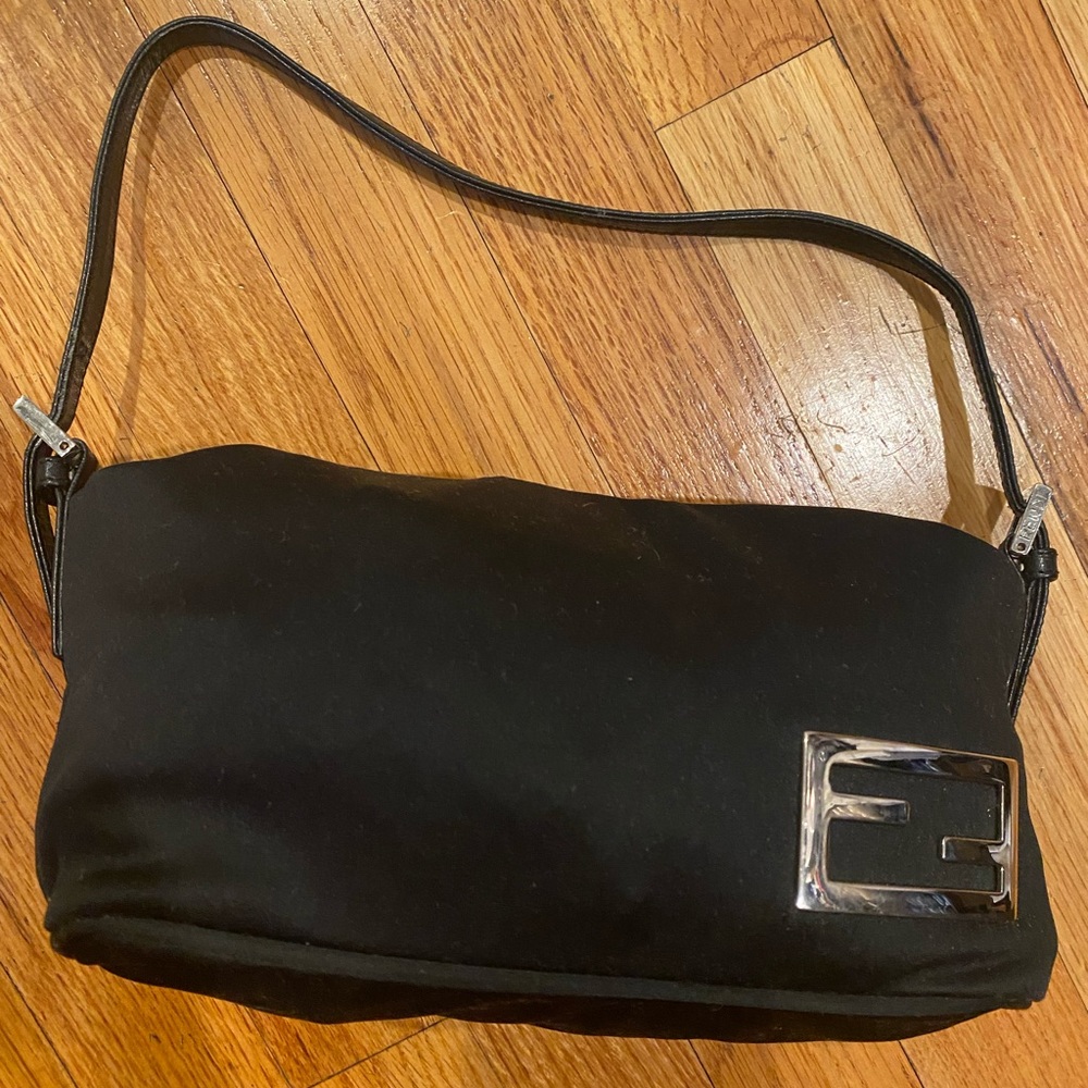 FENDI vintage black neoprene shoulder bag